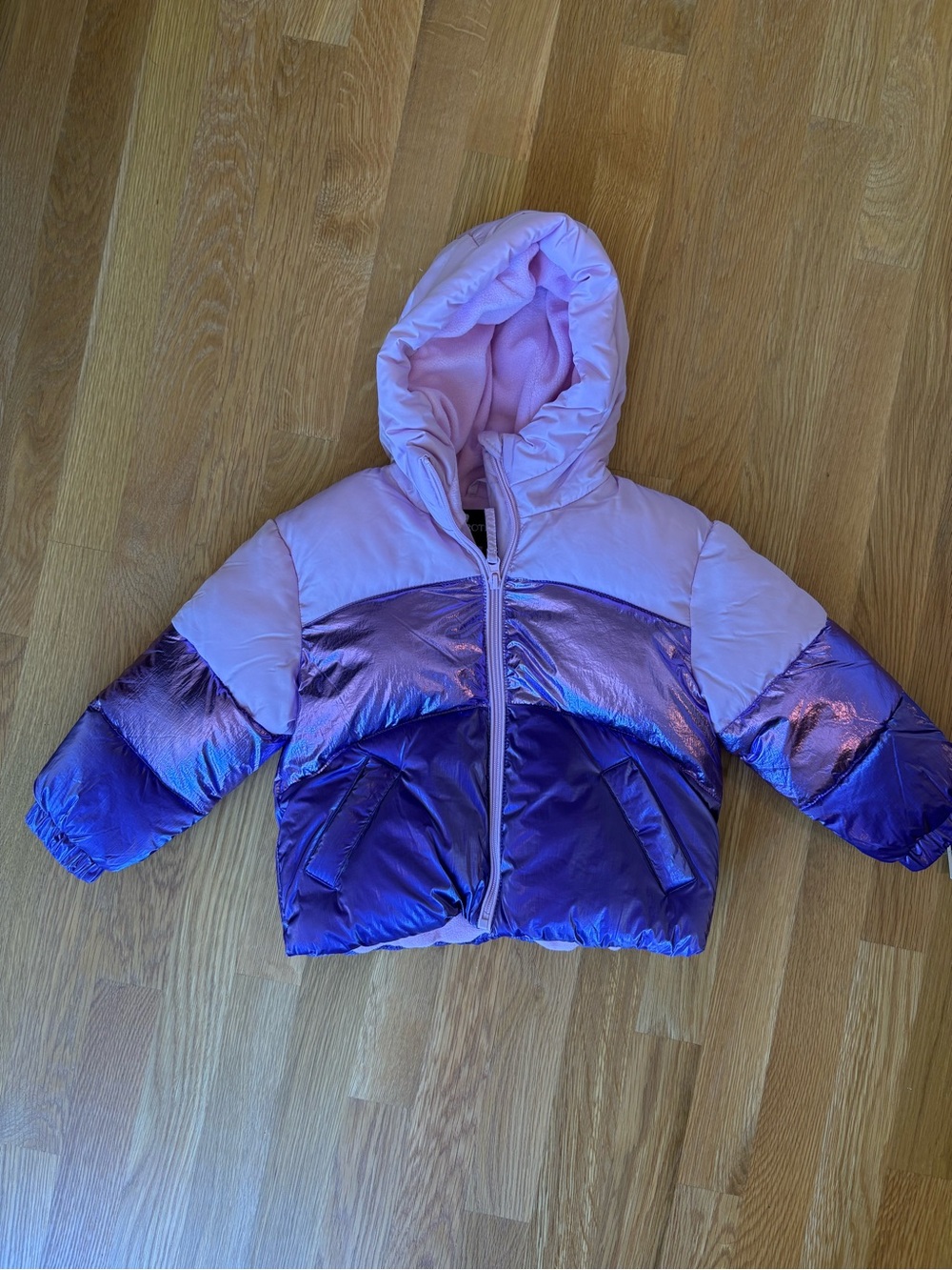Rothschild Tri Color Purple Metallic Puffer Jacket / 3T NWT